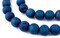 The Bead Chest Blue Round Druzy Agate Beads (12mm): Organic Gemstone Round Spherical Energy Stone Healing Power Crystal for Jewelry Bracelet Mala Necklace Making